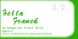 hella franck business card